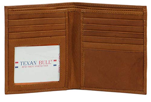Euro Style Leather Wallets | Bifold Hipster | Credit Card Holders (Tan)