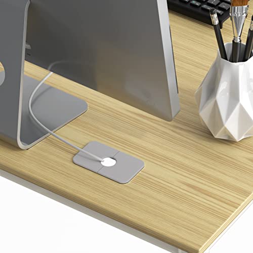 SHW Mission 55 x 60 Inches L-Shape Home Office Computer Desk, Oak - Thumbnail 4