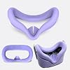 Silicone Cover Set Compatible with Oculus/Meta Quest 2 Accessories,Includes Controller Grips Button Caps & Face Cover, Shell Cover, Lens Cover, for Quest 2_Purple