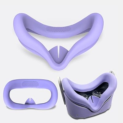 Silicone Cover Set Compatible with Oculus/Meta Quest 2 Accessories,Includes Controller Grips Button Caps & Face Cover, Shell Cover, Lens Cover, for Quest 2_Purple