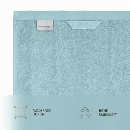 Homewell Handtücher Set - weich und saugstark, 100% Baumwolle, Oeko-Tex 100 Zertifiziert (5 Gästehandtücher 30x50 cm, Türkis) – Ansicht 3
