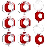 QWORK Emergency Stop Button Cover, 8 Pack Clear Lockout Guard for Stop Buttons, Toggle Switches & Push Button Switches, Anti-UV Insulating Plastic, for Workshops & Control Panels
