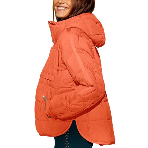 Women's Oversized Hooded Puffer Jacket Quilted Lightweight Winter Warm Pullover Padded Hoodies Coat, Fall Winter Warm Coat2