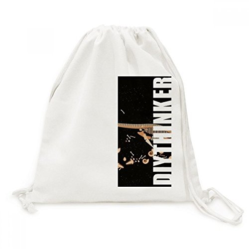 Mini sac à dos de voyage toile coton sac shopping pliable motif os noir dinosaure