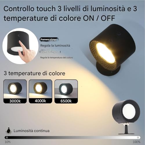 Aplique de pared LED RGB con control remoto y lámpara recargable 6