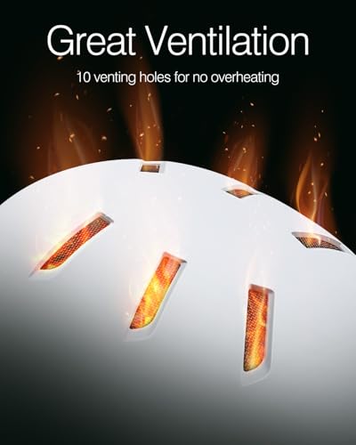 Odoland Casco de Esquí y Snowboard para Hombres Mujers, Casco de Seguridad Deportes con Ventilación y Orejeras Desmontable para Esquiar Snowboard, Blanco - imagen 6