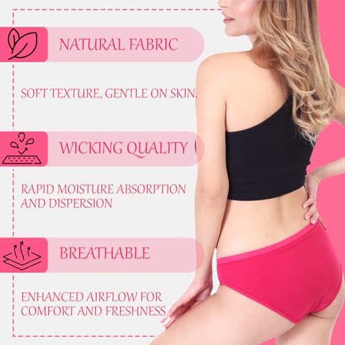 Image of XJARVIS CARIBEANCHIC Women's Hipster Panty Made with Cotton Soft Stretchable Underwear for Women, Full Coverage Bikini Briefs, Breathable & Comfortable Ladies Innerwear - Multicolor