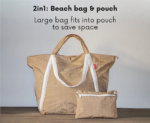 Bodysurf Beach Tote, Waterproof Beach Bag, Tote Beach Bags Waterproof Sandproof, Lightweight Beach Bags, Beach Tote (Sand, Medium) #TOP6