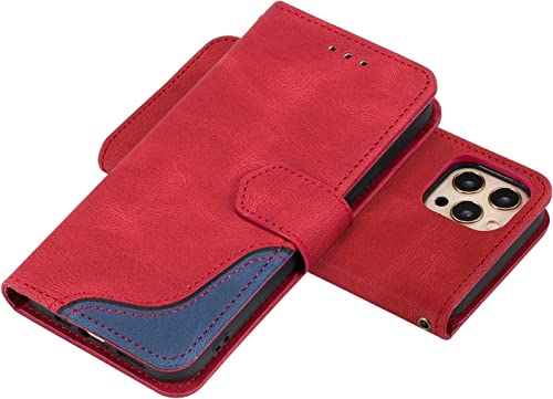 Étui portefeuille iPhone 13 Mini rouge protégeant l'écran des chutes