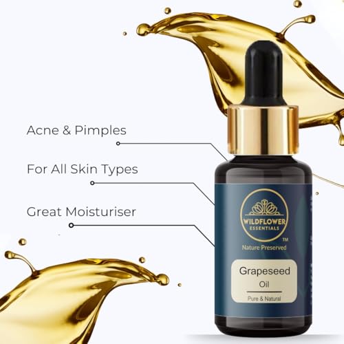 Image of 100% Pure & Natural Grapeseed Oil Cold Pressed For Face Skin Hair Body Anti Ageing Lightweight Undiluted Carrier Oil 30ml