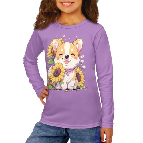 Image of Kids Long Sleeve Shirts for Girls 3-16 Year Old Cute Clothes for Teen Girls Casual Workout Tops