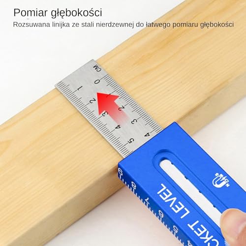 Wood Scribing Gauge Tool, Magnetic Adjustable Marking Kit, Precision Layout Design with Easy Setup System, 7.48x1.57 inch Sturdy Construction Marking Tool Set, Modern Style Carpenter Accessory for Us