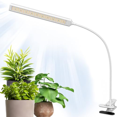 【公式】BRIM(ブリム) FLORA 植物育成ライト LED 【国内ブランド】調光 タイマー クリップ式 フルスペクトル 12W 4000K-4500K (WH 白色系, 1ヘッド)