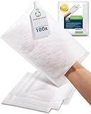 Sensalou Guanti Da Lavaggio Monouso Impermeabili 100 Pezzi 12 x 22 cm Panni Intimi in Microfibra Tessuto Non Tessuto Morbidi e Resistenti Per Adulti Bambini Neonato Viaggio Campeggio Festival Bianchi
