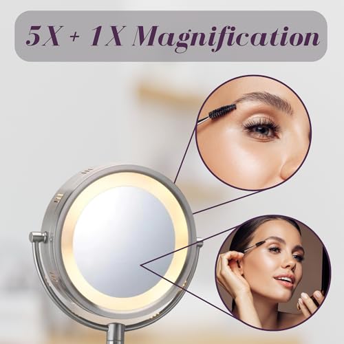 Espejo para maquillaje de pared Jerdon con luz LED miniatura 4