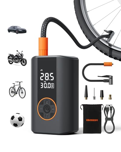Kabelloser Elektrische Luftpumpe,Luftkompressor Mini 10,3 Bar Akku Luftpumpe,Tragbare Elektrische Kompressor,Fahrradpumpe mit alle ventile für Fahrrad,Motorrad,Auto,Bälle,LED-Licht, Auto-Abschalt