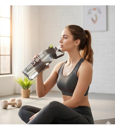Image of 2 Liter Large Capacity Leakproof Water Bottle, l Capacity BPA-Free Sports Water Bottle for Gym Yoga -