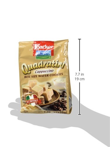 Image of Loacker Quadratini Cappuccino Wafer Cookies (220g) (Pack of 4)