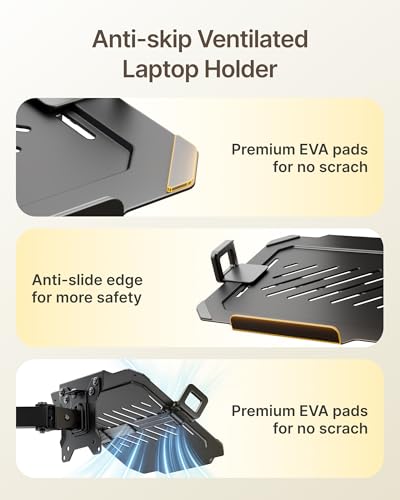 Image of monTEK Monitor and Laptop Stand for 32 inch Screen and 17 inch Laptop