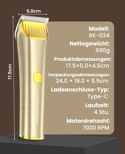 oneisall Kabelloses Schermaschine Pferd, Leise Pferdeschermaschine für Dickes und Verfilztes Haar mit 7000RPM Leistungsstarkem Motor, geeignet für Dicke Pferdhaare