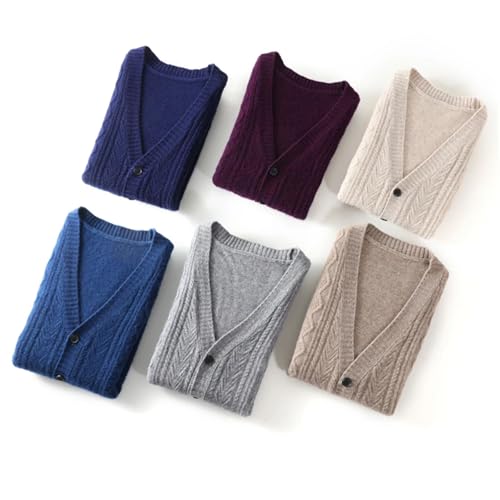 Men's Autumn Winter Warm Solid Merino Wool Waistcoat Twisted V-Neck Sleeveless Vintage Cardigan Vest2