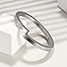 WISTIC Mens Simple Cuff with Magnetic-Clasp Plain Bracelets Polished Chunky Bracelet Stainless Steel Gold Silver Black Plated Cuff Bangle for Men