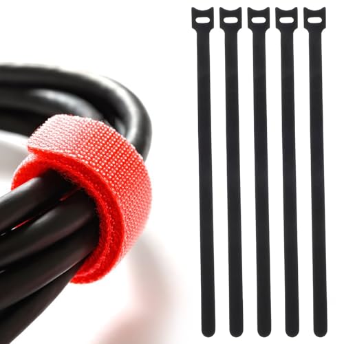 100pcs bridas reutilizables para cables, sujetadores de correa para electrónica, gestión de cables bajo escritorio, negras, 12x300mm, con gancho y bucle autoadhesivo miniatura 6
