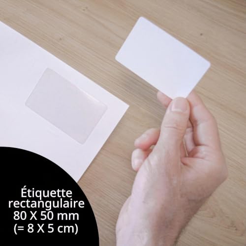 Avery - Pochette De 100 Étiquettes Autocollantes Rectangulaires, Film Polyester Blanc, Format 80X50 mm, Personnalisables Et Imprimables Laser Et Copieur (FPL-80X50.Fr) – vue 4