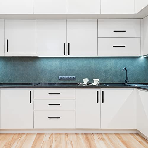 Ravinte 55 Pack Black Cabinet Pulls 3inch Matte Black Cabinet Handles Kitchen Pulls for Cabinets with Drill Mounting Template 5in Overall Length by Ravinte - Image 7