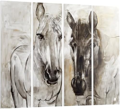 Cyan Design 10421 Thoroughbred Brown and Tan Wall Art, Set of 4