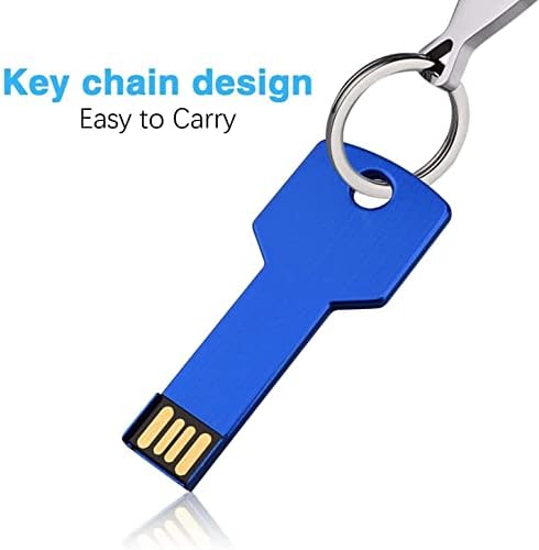 JUANWE 32 GB Memory Stick 5 Pack, Memory Stick USB 2.0 Pack of 5, USB Flash Drive Metal 32 GB USB Stick 2.0, Key Shape Waterproof Colourful Pendrive for Laptop, PC (Black, Pink, Green, Gold, Blue)