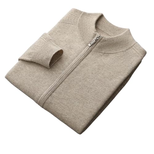 Cardigan en cachemire épais homme à col roulé zippé