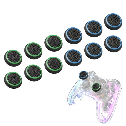KIRVOS 12pcs Joystick di Ricambio in Silicone,Cappucci per Joystick Grip,Resistente All'usura, Antiscivolo,Compatibile con ps5/ps4/ps3/ps2/xbox 360/one/switch pro