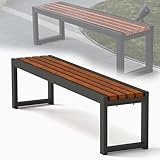 ASQUAR ガーデンベンチ 屋外用 木製ベンチ 180cm 耐荷重400kg 無垢材 高さ45 金属ブラケット 耐久性 防水性 防錆 耐候性 防蝕 パーク ビーチ/公園/庭園/芝生用 縁台 屋外 ベンチ 組み立て簡単(180x39x45CM)