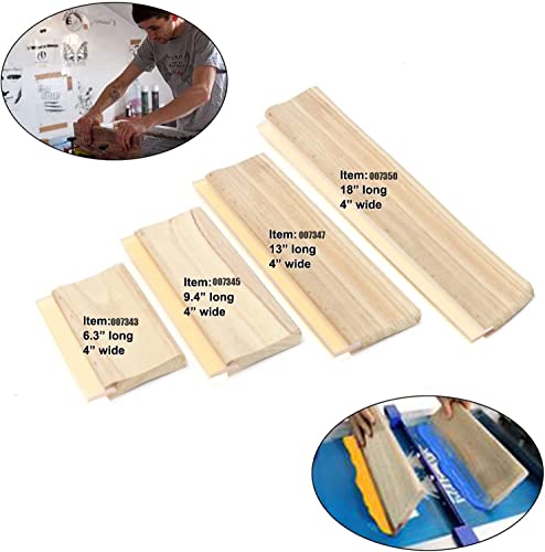 Intbuying Screen Printing Squeegee Ink Squeegee Wooden Water Scraper 65 Durometer 6.3Inches Long 4 Inches Wide With Rubber Blade And Wooden Handle #TOP3