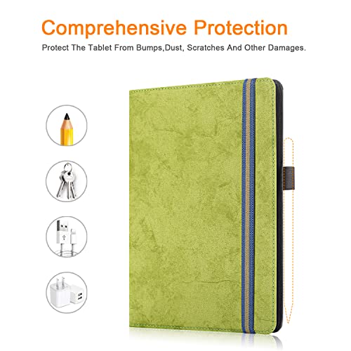 Étui universel pour tablette 9 à 11 pouces avec support réglable couleur vert gazon
