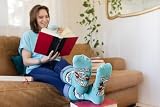 Lavley Book and Reading Socks for Adults - Funny Gifts for Reader - Cozy Socks for Men and Women - Great for birthdays or Christmas (Bookmarks are for Quitters)