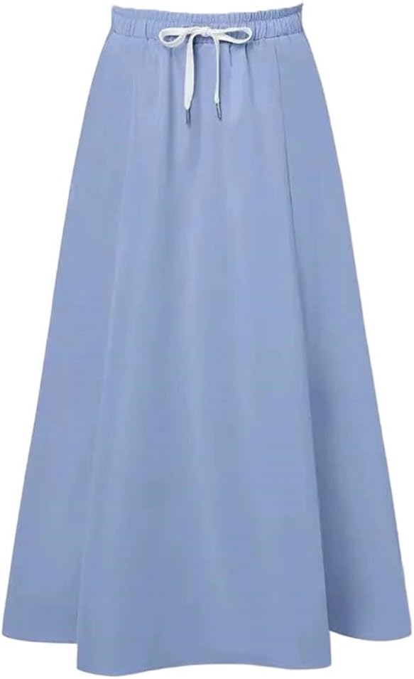 Women Fashion Solid Color Work A-Line Long Skirts Business Casual Party Office Loose Skirts
