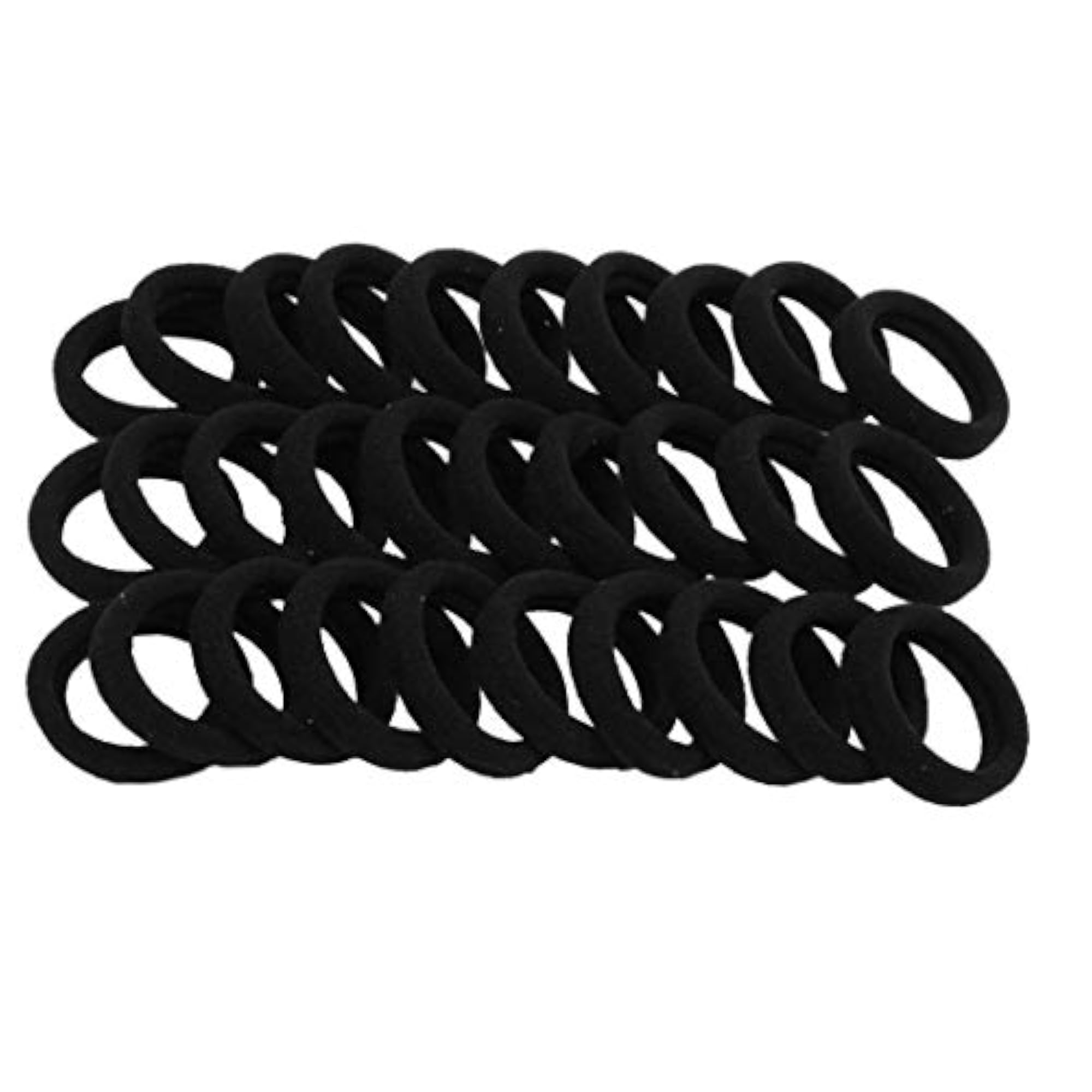 Pack of 30 Effortless Black Cotton Stretch Hair Ties