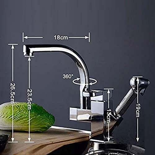 Robinet de cuisine extractible double bec 360° pour mitigeur d'évier