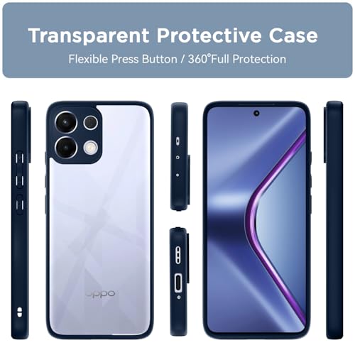 Image of Pikkme Back Cover Compatible with Oppo K13 5G Shockproof Sleek Hybrid Armor Bumper Case(Blue)