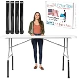 Lift Your Table Folding Table Risers Extenders - Converts Folding Tables To Bar/Demo Height Work Surface, Original Re-positionable Foot, Black