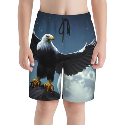 Eagle Under The Stars Youth Beach Pants, Soft and Breathable, with Drawstring Waist, Suitable for Sports and Leisure.3