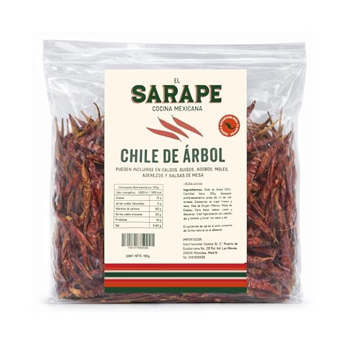 Chile de Árbol 100 g - Auténtico Chile Deshidratado para Salsas, Moles y Guisos Tradicionales - Pack Laborawi (Chile de Árbol)