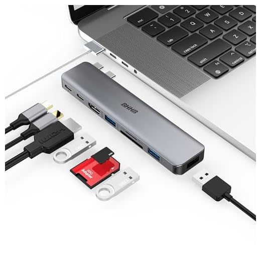 Hub USB C 8-in-2 MacBook Air Pro Adattatore BHHB USB C Hub con 4K HDMI, Thunderbolt, 5Gbps USB C, USB3.0* 2 e porte USB, lettore di schede TF SD Adattatore per MacBook Pro Air M1/M2/M3/2024/2023/2022