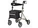 Produktbild Bischoff & Bischoff Alevo Country Rollator, faltbar  Gelände-Rollator für drinnen und draußen, Gehwagen mit Profil-Bereifung und abnehmbarer Tasche, Sitzhöhe 51cm, Platin