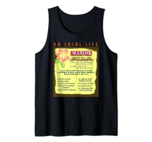 Menu du déjeuner avec assiette hawaïenne vintage sans riceisme Débardeur