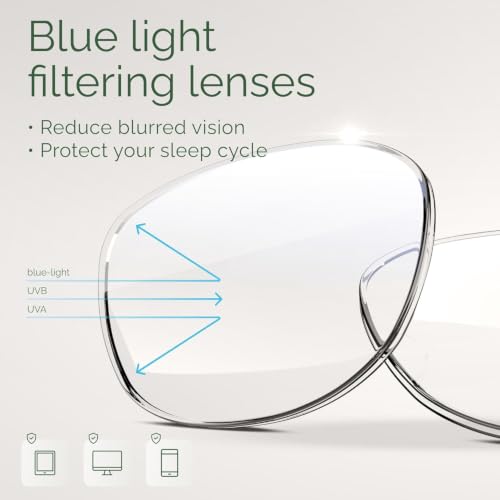 Image of MIGSIR Blue Light Blocking Glasses for Computer Gaming, Fashion Fake Helps Reduce Screen Fatigue Eyeglasses for Women Men