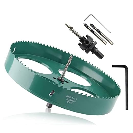 Qjaiune 9 Inch Hole Saw with Heavy Duty Arbor, 229mm Hole Saw HSS Bi-Metal Hole Cutter Smoothly Cutting in Cornhole Boards, Plastic, Wood, Fiberboard, Drywall