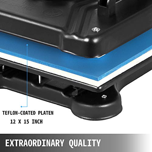 VEVOR Heat Press 12 X 15 Inch Heat Press Machine 5 in 1 Digital Multifunctional Sublimation T-Shirt Heat Press Machine for T Shirts Hat Mug Cap Plate